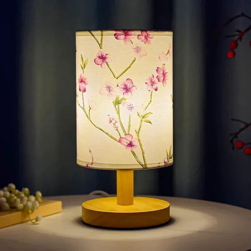 Lampe de chevet japonaise sur pied – Fleur Éternelle