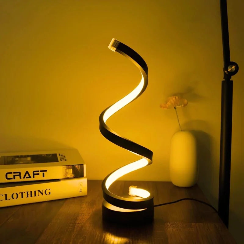 Lampe de chevet tactile en spirale