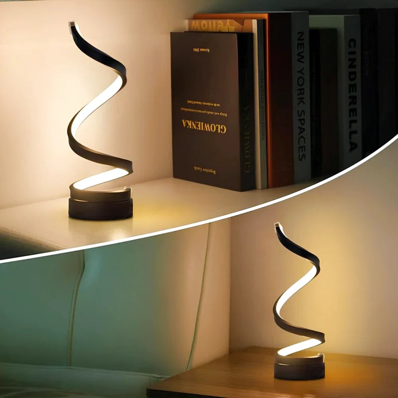 Lampe de chevet tactile en spirale