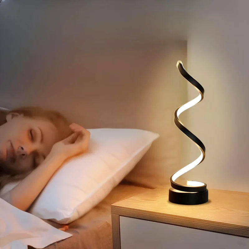 Lampe de chevet tactile en spirale
