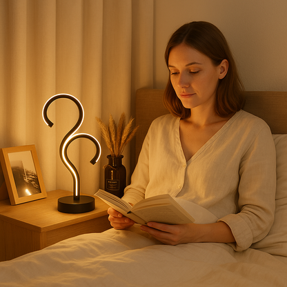 Lampe de chevet moderne en spirale noire