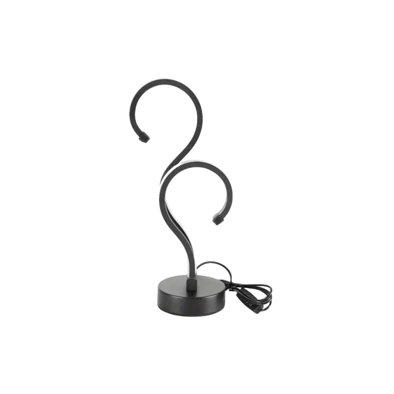 Lampe de chevet moderne en spirale noire