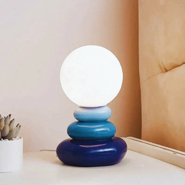 Lampe de chevet originale pour chambre à coucher style pierre colorée